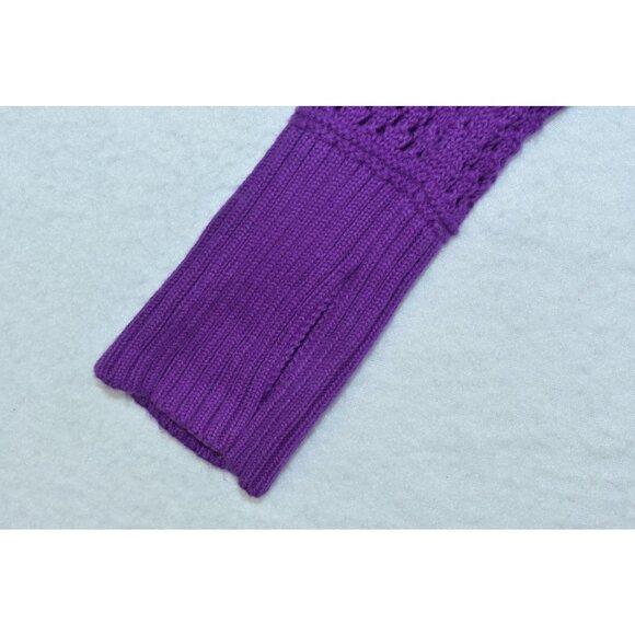 Athleta Sunscape Sweater Womens Sz S Purple Hoodie Zipper Long Sleeve Open Knit - Picture 8 of 12